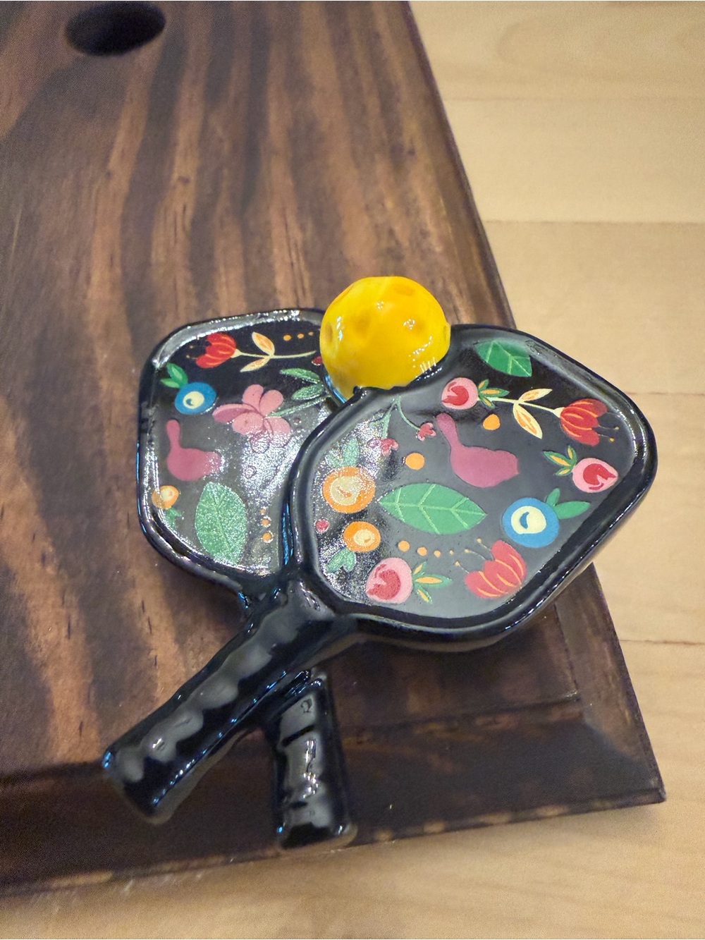 Nora Fleming Black pickleball set mini